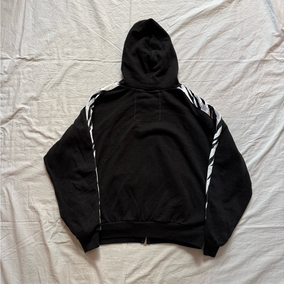 Aviator nation dark grey zebra trim full zip hoodie Womens S - Picture 6 of 6